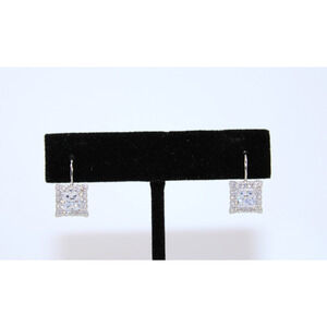 A7 Flawless VANNA K Solid Sterling Silver 925 Emerald-Cut Dangle Earrings